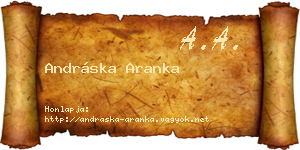Andráska Aranka névjegykártya