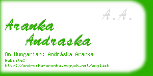 aranka andraska business card